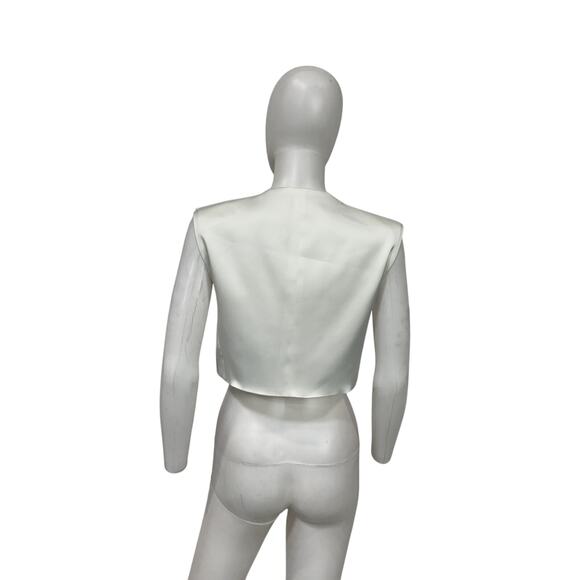 Sandro Satin-Effect White Polyester Crop Top Size 1 - Picture 2 of 5